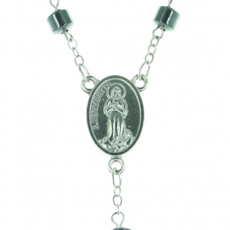 Lourdes rosary made of 6 mm hematite stone