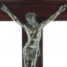 Bubinga wood crucifix with golden Christ 12,5 cm
