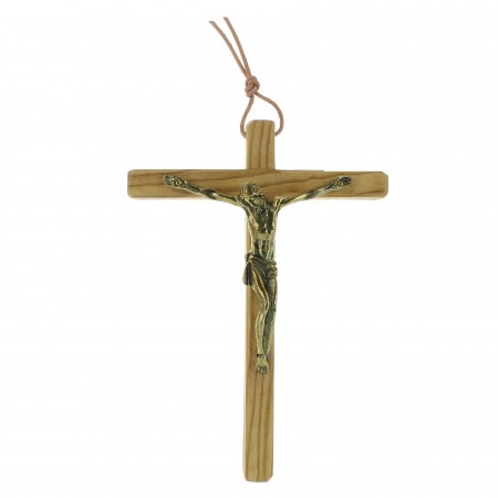Crucifix en bois d'olivier avec le Christ de Cluny de 15 cm