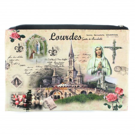 Porte monnaie zip avec illustration de Lourdes