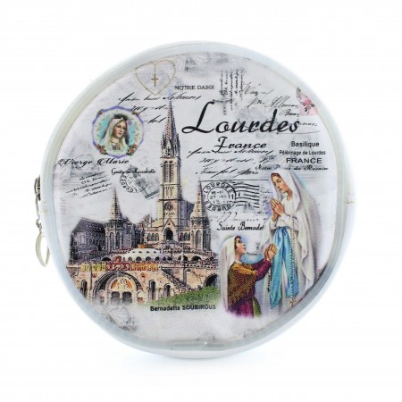 Porte monnaie rond à zip avec illustration de Lourdes