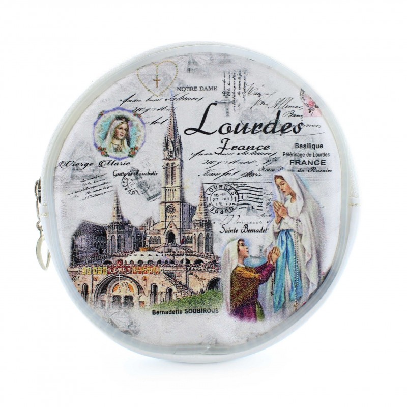 Porte monnaie rond à zip avec illustration de Lourdes