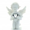 Porte encens blanc avec statue d'ange en résine