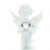 Porte encens blanc avec statue d'ange en résine