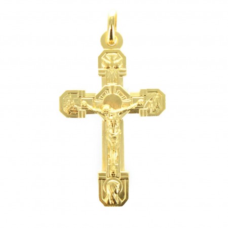 Croix de Lourdes en plaqué or