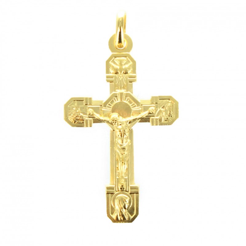 Lourdes Cross gold plated 70mm