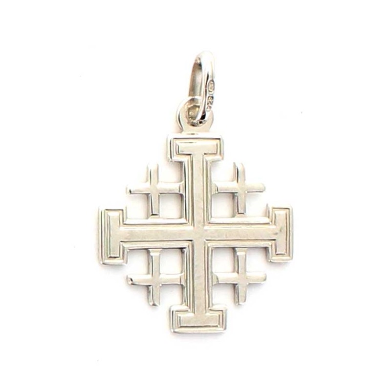 Jerusalem cross in silver 10mm