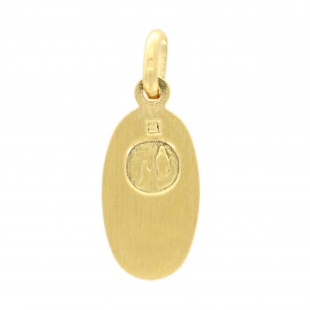 Médaille ovale de la Vierge en plaqué or de 14mm