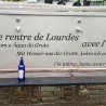 Bouteille plastique bleue Apparition de Lourdes avec 1L d'eau de Lourdes