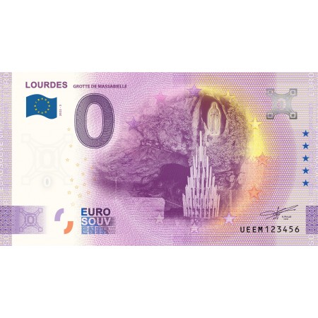 Biglietto souvenir di Lourdes 2022