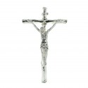 Crucifix à suspendre en métal argenté 22 cm