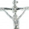 Crucifix à suspendre en métal argenté 22 cm