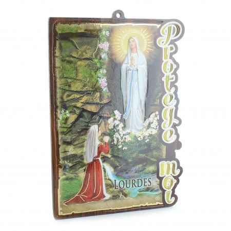Plaquette Apparition en bois 10x15 cm francais