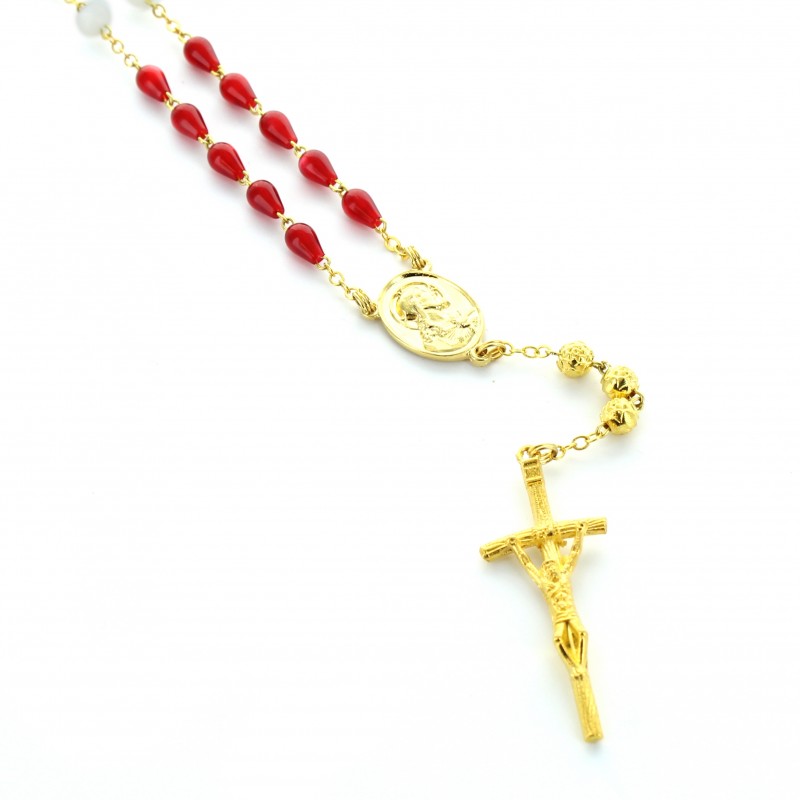 Glass rosary - "Precious Blood
