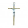 Crucifix en bois d'olivier Christ argenté 13cm