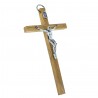 Crocifisso in legno d'ulivo con Cristo in argento 13cm