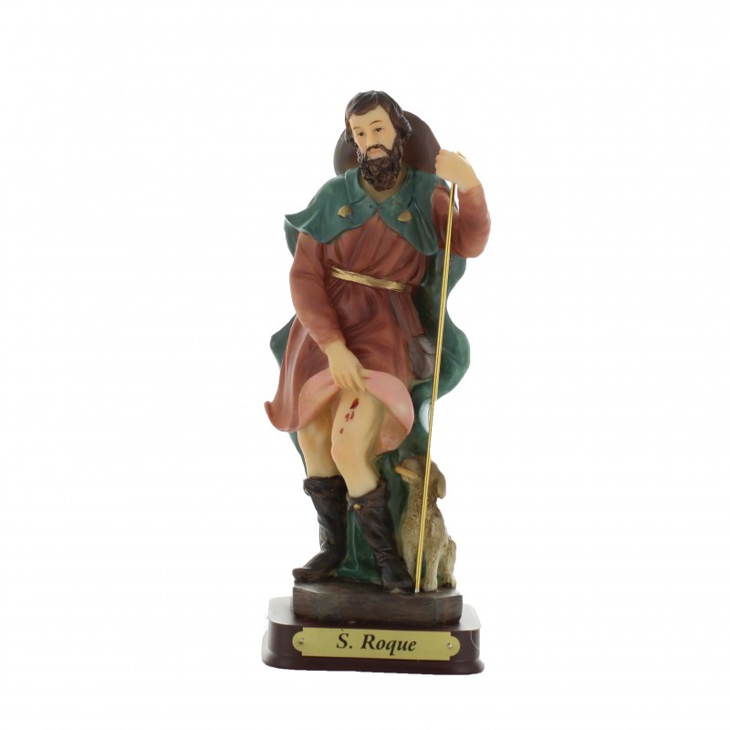 Statua di San Rocco in resina 20cm