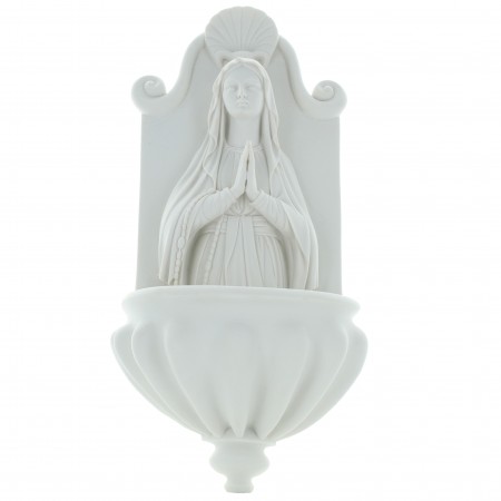 Marble stoup Our Lady of Lourdes 31cm