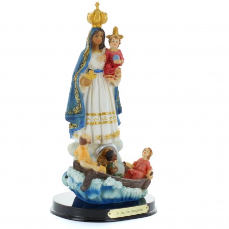 Statua della Madonna dei Navigatori in resina colorata 21cm