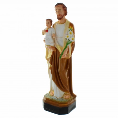 Saint Joseph with Child Coloured resin statue 40cm
