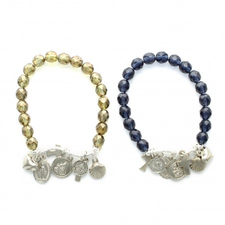 Navy blue crystal grain bracelet
