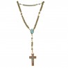 Our Lady of Grace Rosary wood grains on cord