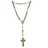 Our Lady of Grace Rosary wood grains on cord