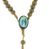Rosario Madonna Miracolosa grani di legno su cordone