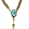 Our Lady of Grace Rosary wood grains on cord
