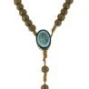 Our Lady of Grace Rosary wood grains on cord