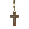 Our Lady of Grace Rosary wood grains on cord