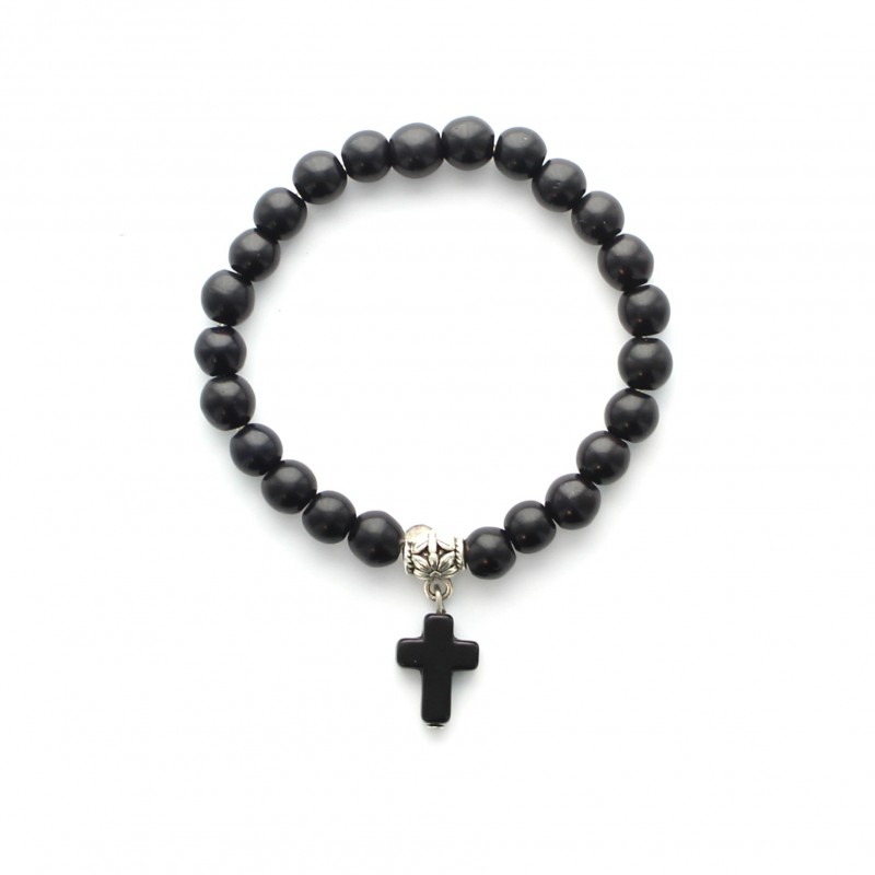 Bracciale in pietra bianca con croce Bracciale in pietra bianca con croce