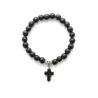Bracelet pierres blanches avec croix