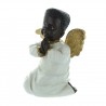 Statue Ange en résine noire, blanc et doré