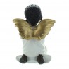 Statue Ange en résine noire, blanc et doré