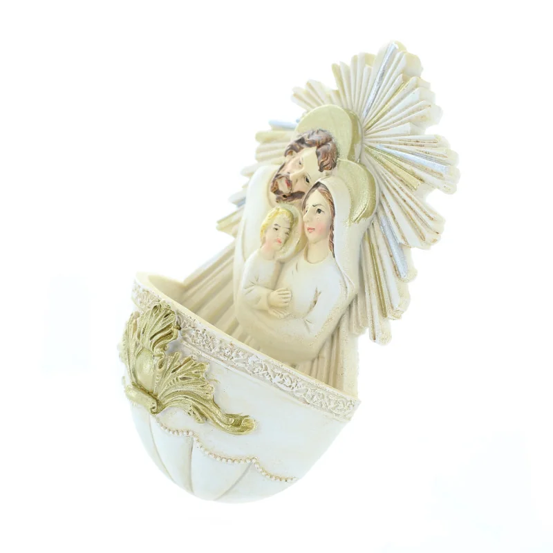 Bénitier De L'Apparition En Bois Et Métal - Représentation De La Vierge à Lourdes - Pour Entrée Ou Espace Prière - 2