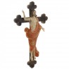 Risen Christ Crucifix coloured resin 22cm