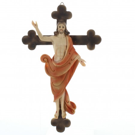 Crucifix to hang in coloured resin 22cm