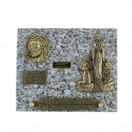 Plaque Funéraire de l'Apparition en Granit 16x20cm