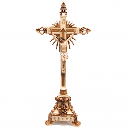 Crucifix style baroque en résine 75cm