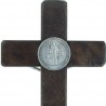 Crucifix St Benoit in wood with medal 21cm