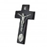Crucifix en bois avec médaille de l'Apparition de Lourdes