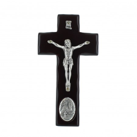 Crocifisso in legno con medaglia Apparizione