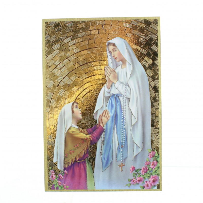 Frame of the Lourdes ' Apparition , Mosaic style.