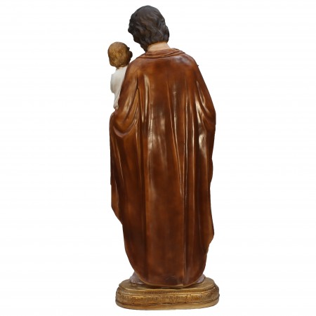 Statue of Joseph with the Child Jesus in coloured resin 98cm