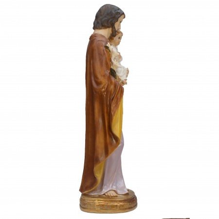 Statue Joseph à l'enfant Jésus en résine colorée 98cm