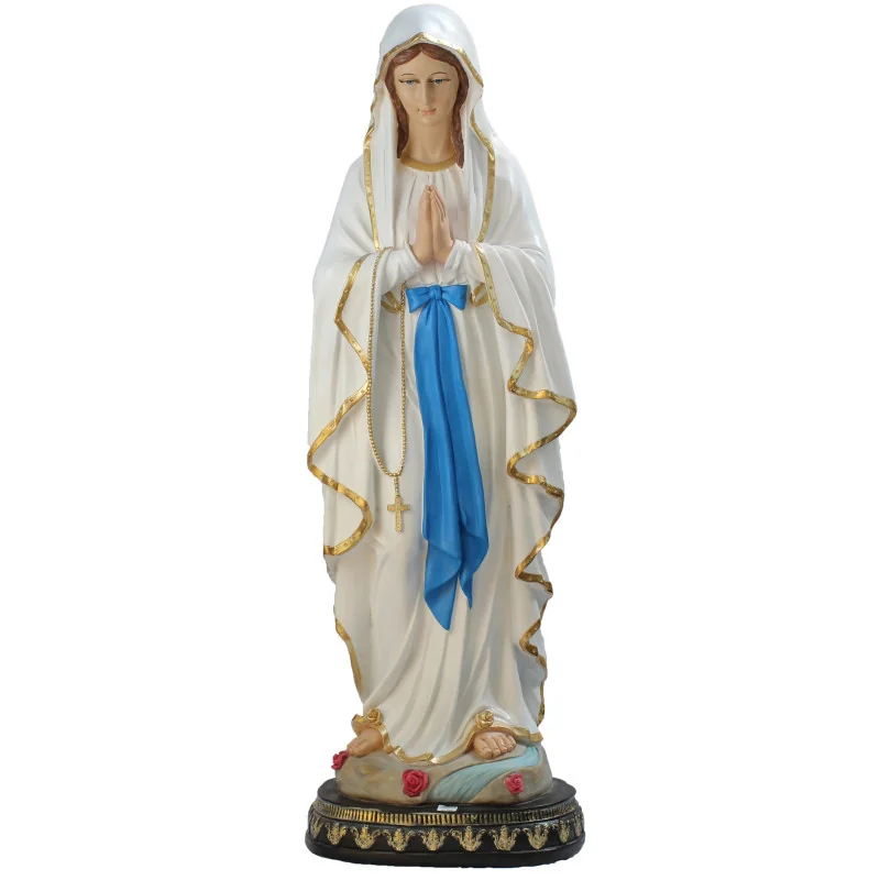 Statua di Santa Bernadette in resina colorata 63 cm Statua di Santa Bernadette in resina colorata 63 cm