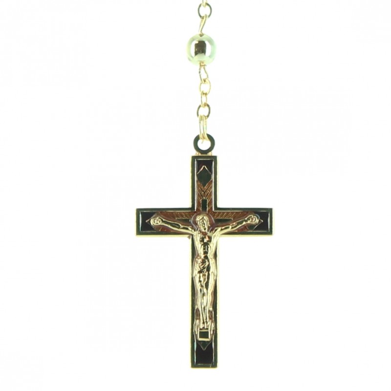 Gold plated wooden rosary