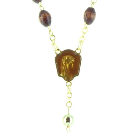Gold plated wooden rosary