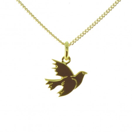 Gold plated dove of peace medal 12mm